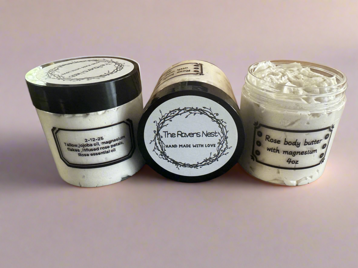 Rose body butter with magnesium