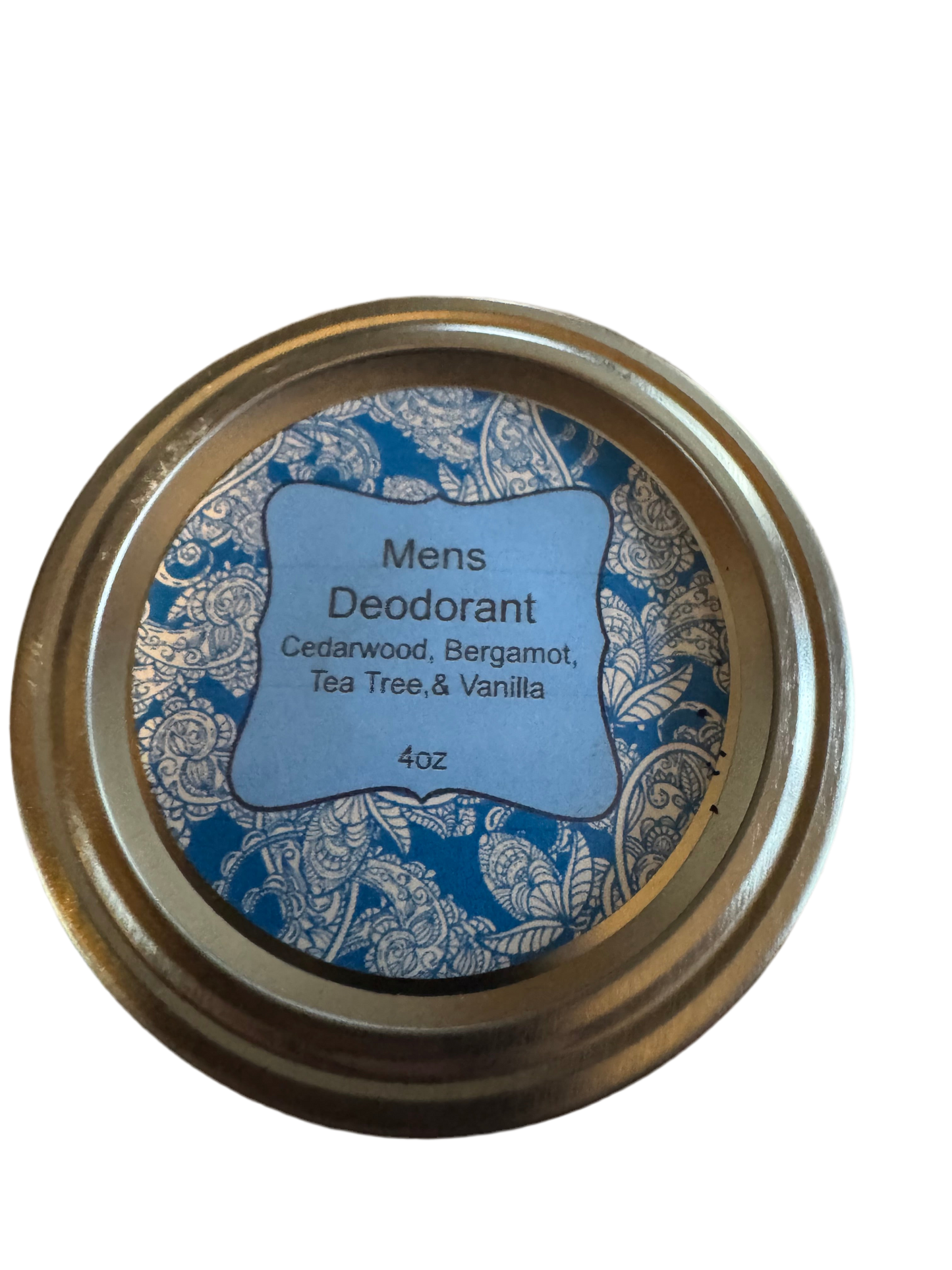 Mens Deodorant Cedarwood, Bergamont, tea tree, and vanilla