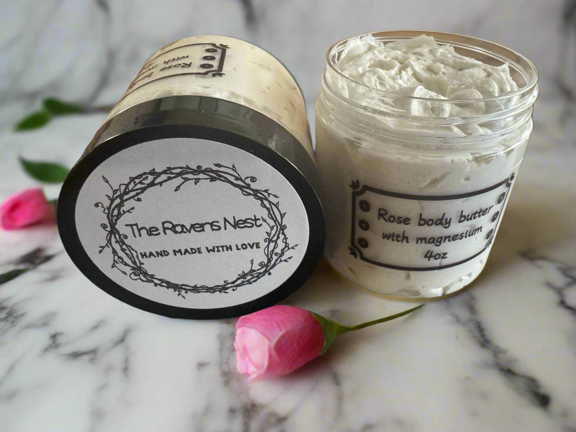 Rose body butter with magnesium